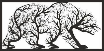 Bear Tree Wall Panel Dxf File For Laser Cutting