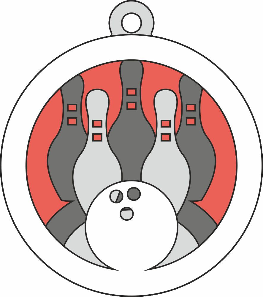 bowling league glowforge svg cut files