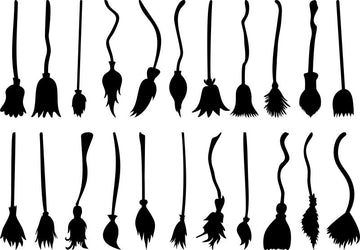 Witch Broom Svg Files For Cricut, Broomstick Silhouette