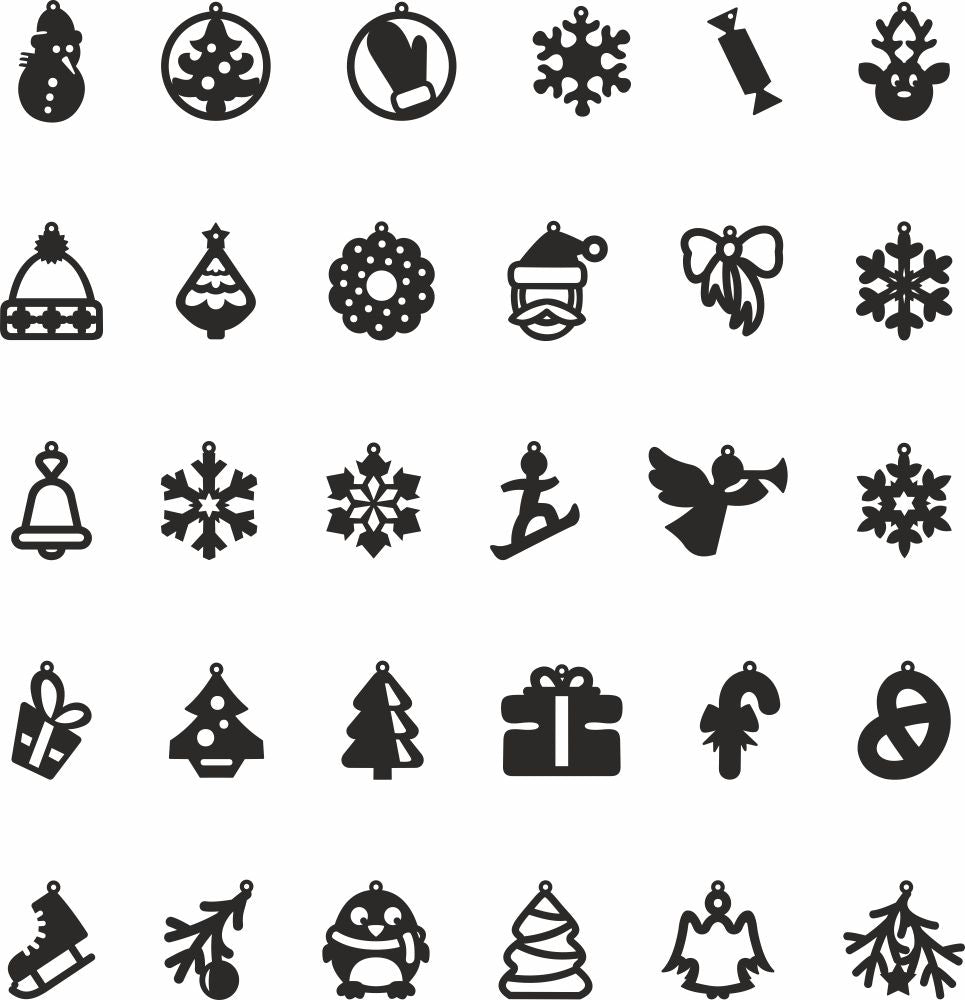 christmas dangle toys svg