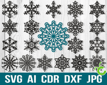 Christmas Snowflakes Cnc Ornament Svg Files For Glowforge