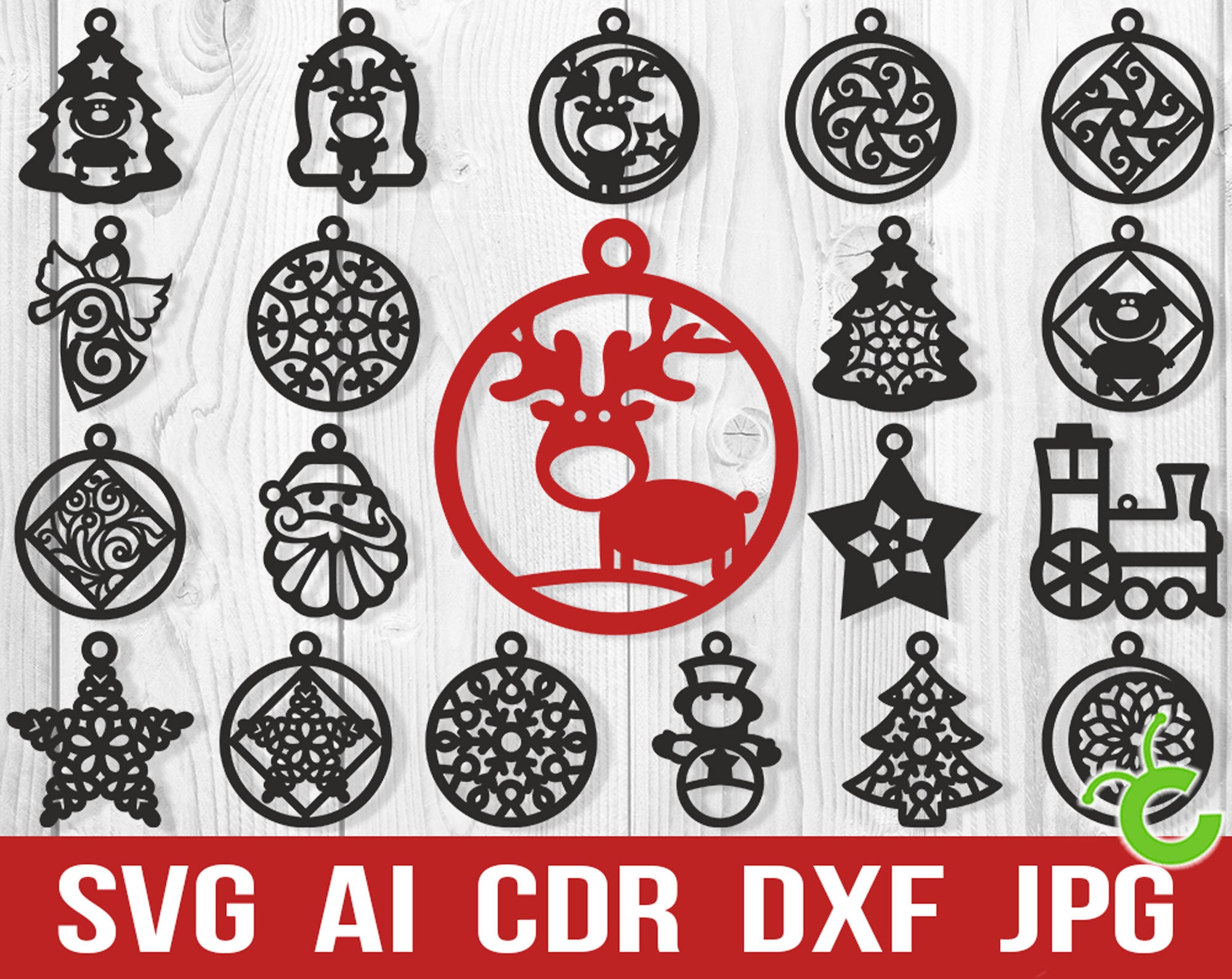 Christmas Tree Laser Cutting Svg Ornament