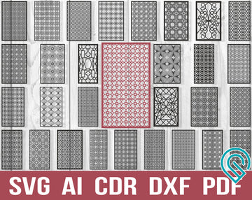 Decorative Dxf Panels For Laser Cutting And Glowforge