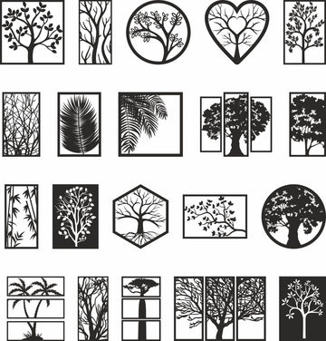 Tree Wall Decoration Dxf Panel Room Divider For Cnc Laser Cutting