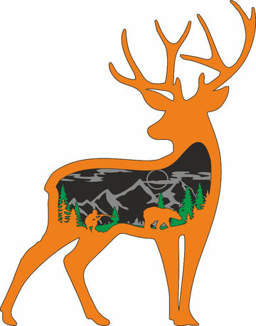 deer mandala glowforge svg