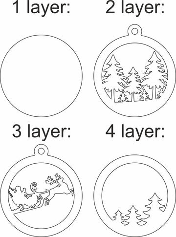 dxf multilayer christmas tree toy