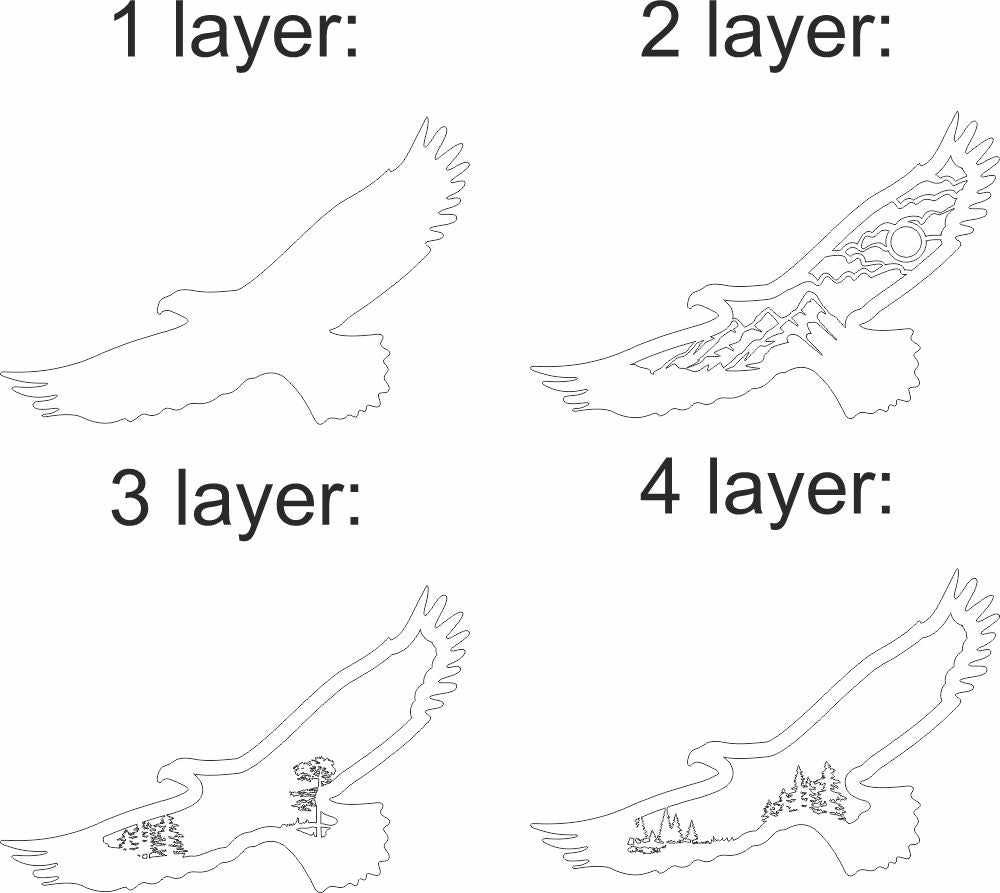 eagle glowforge svg wall decoration