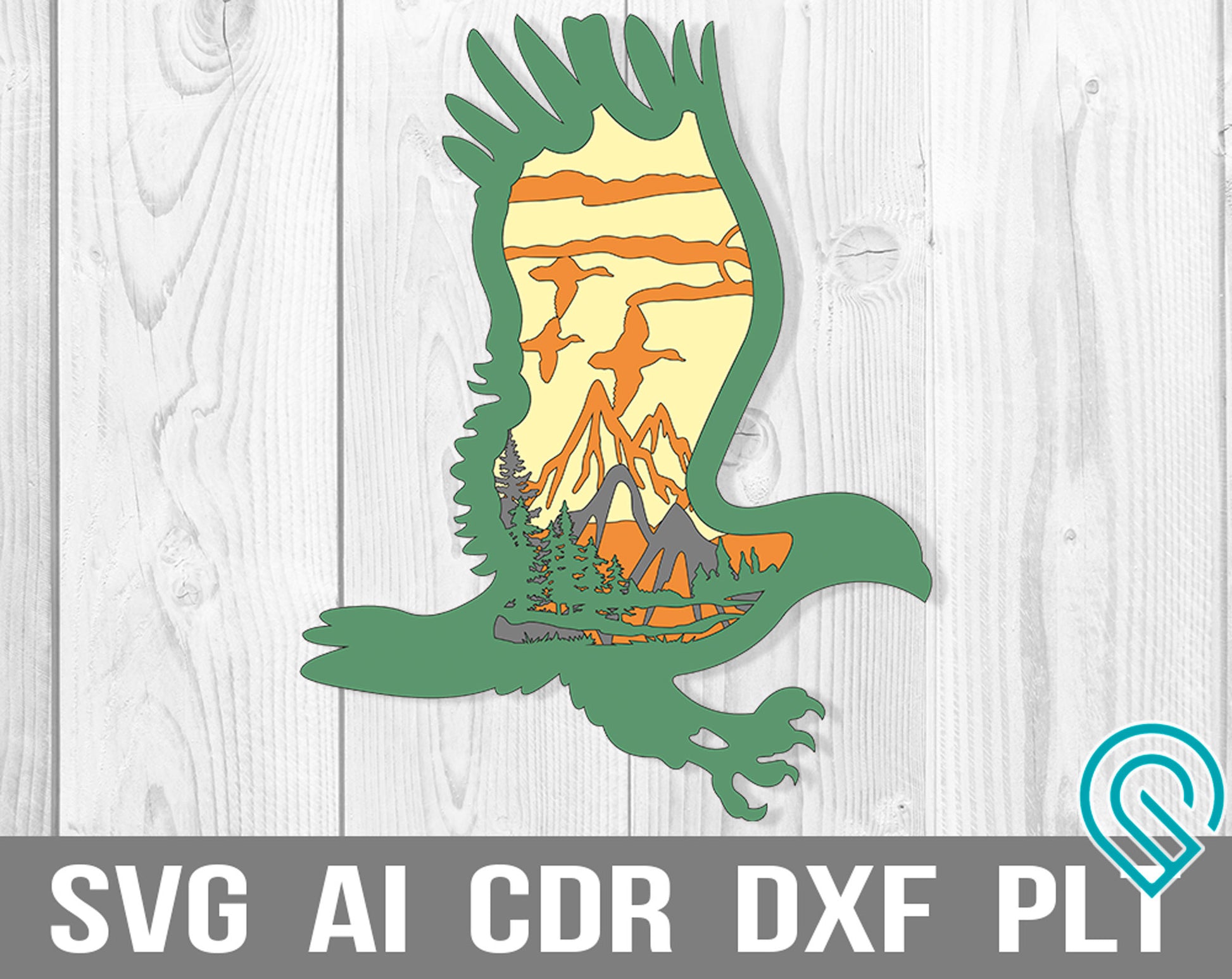 eagle multilayer mandala svg panel