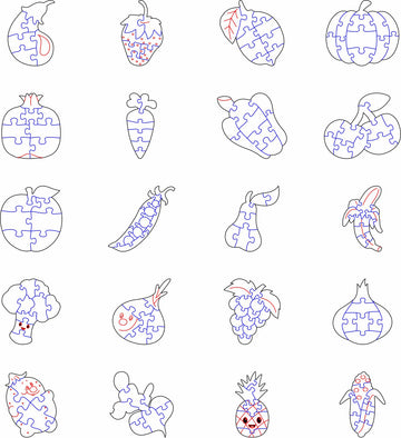 Fruit And Vegetables Puzzles Svg File For Gloworge