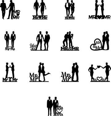 Gay Cake Topper Wedding Svg Files For Laser Cutting