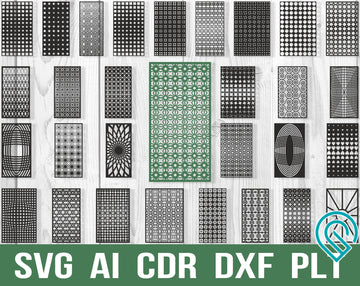 Geometric Door Panel Pattern Svg Dxf Laser Cutting File