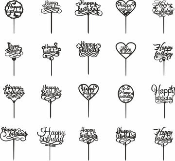 Happy Birthday Cake Topper Svg File For Glowforge