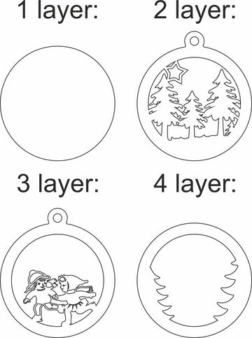 layered christmas ornament cdr