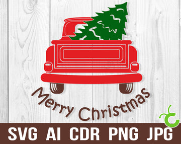 Merry Christmas Truck Png And Svg File For Cricut And Cameo