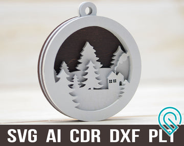 MultiLayer Svg Christmas Ornament For Laser Cutting
