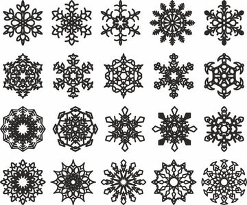 Bundle Svg Christmas Laser Cut Snowflake Ornaments For Laser Cutting