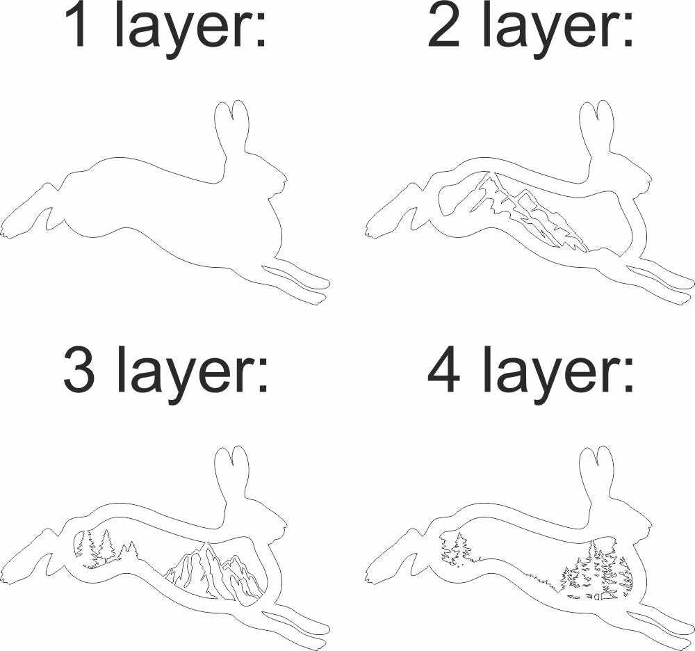 rabbit multilayer svg design