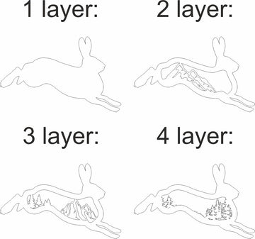 rabbit multilayer svg design