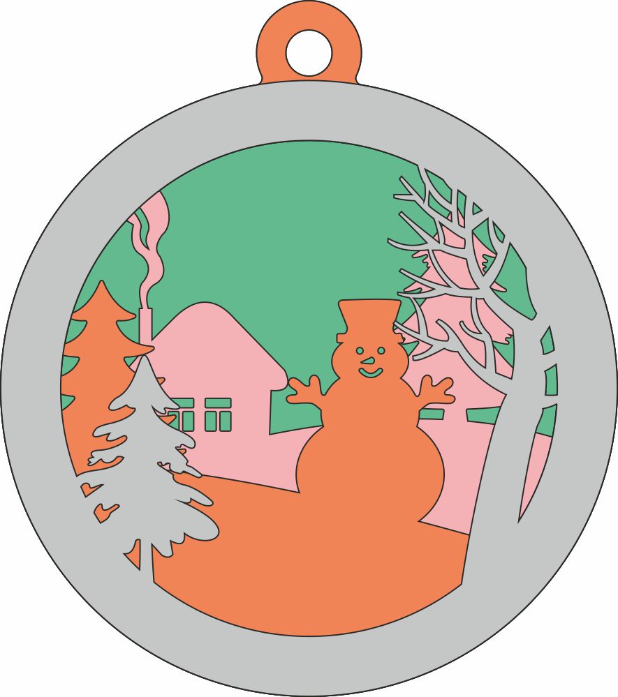 snowman design layers svg