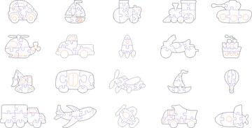 transport learning toys laser cut