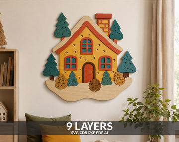 3D-Christmas-House-Layered-SVG-Laser-Cut
