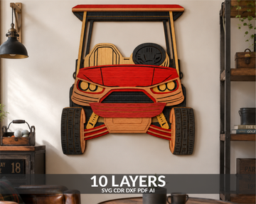 3D-Golf-Cart-Mandala-Layered-SVG-Laser-Cut