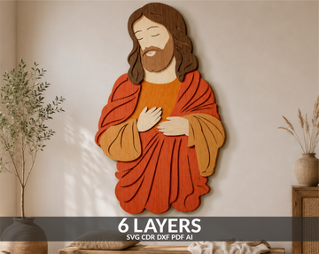 3D-Jesus-Papercut-Layered-SVG-Laser-Cut