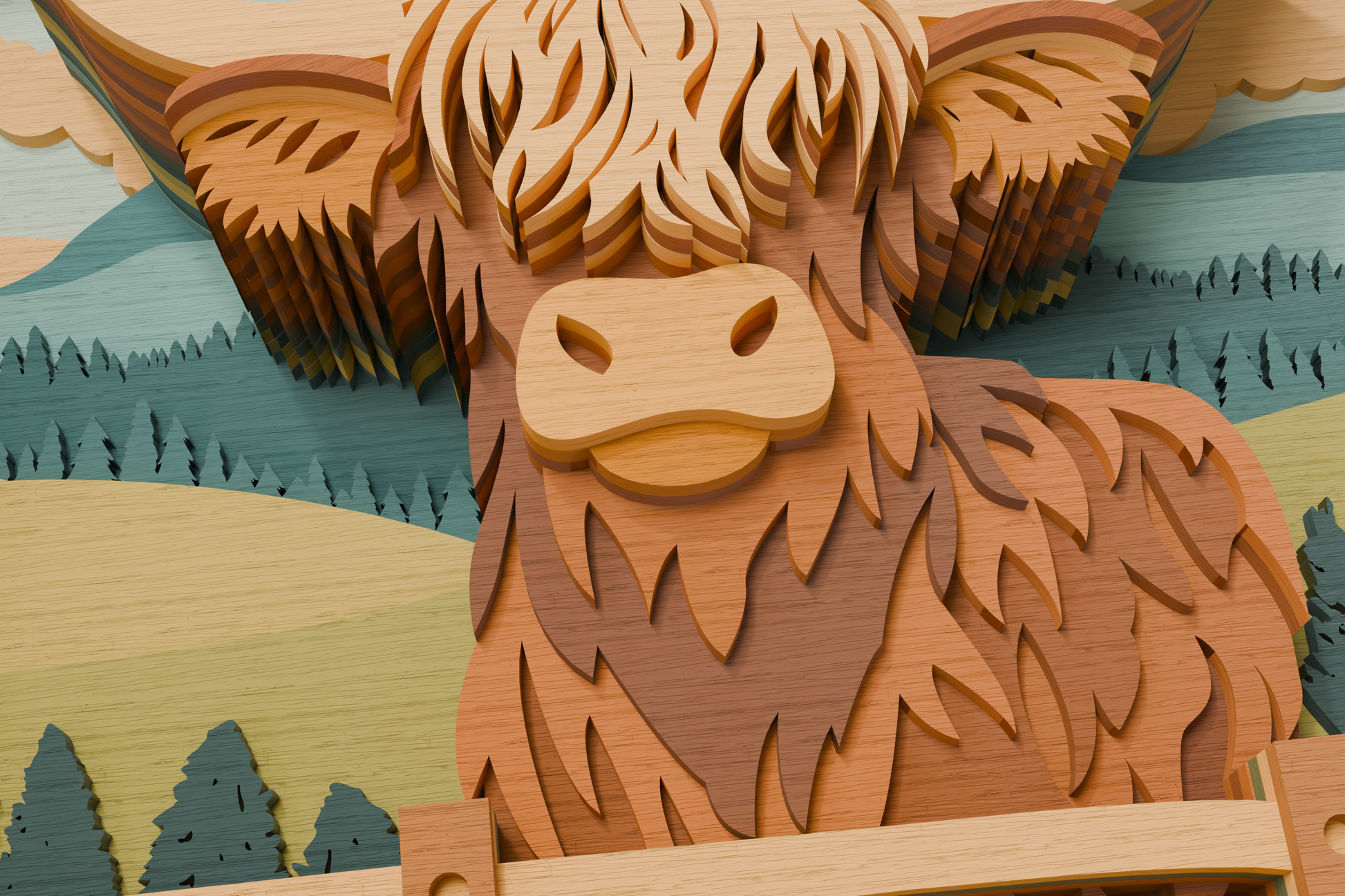 3D-Shadow-Box-Highland-Cow-Cricut-Design