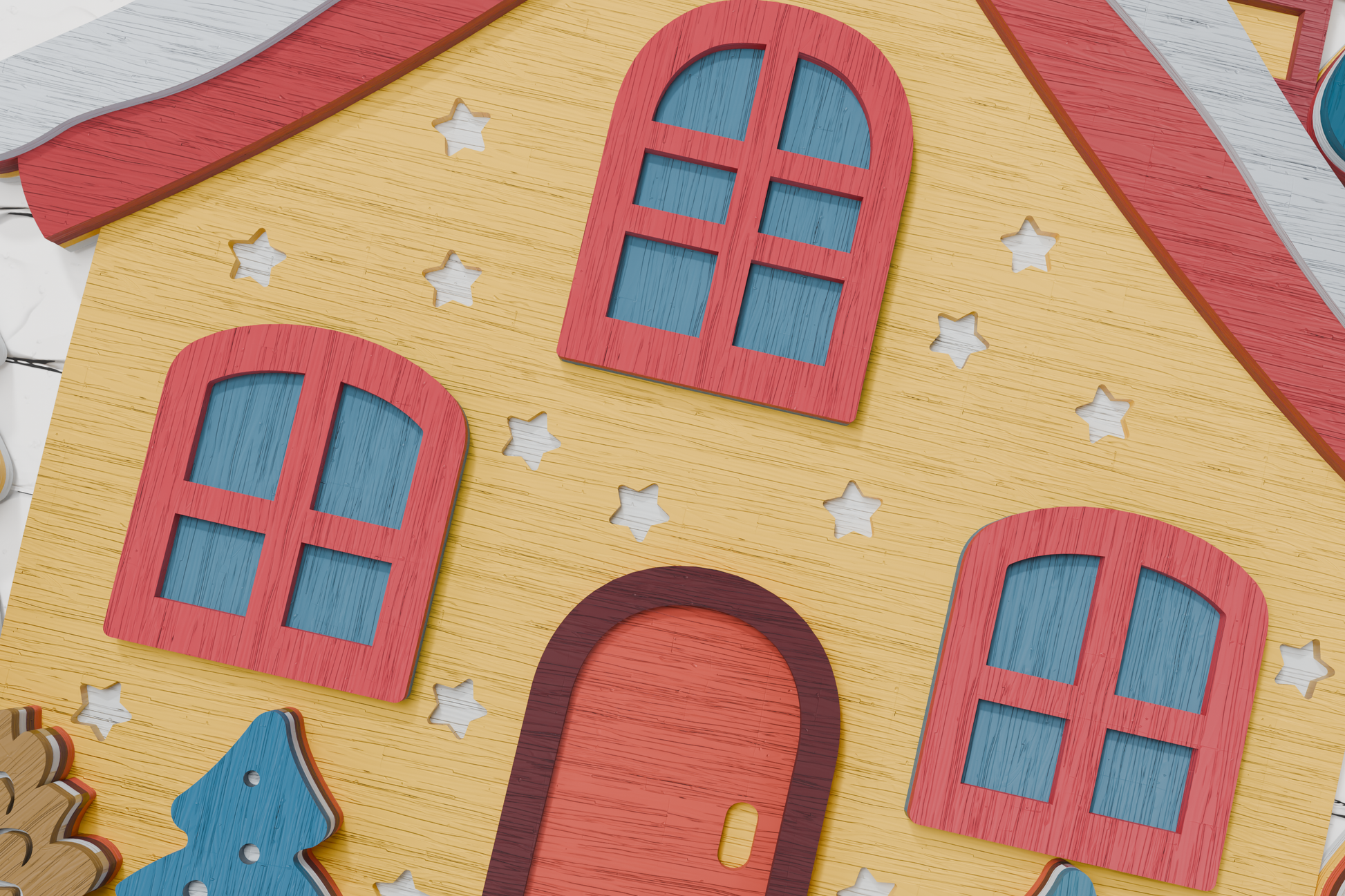 3D-Shadowbox-Christmas-House-Template-SVG