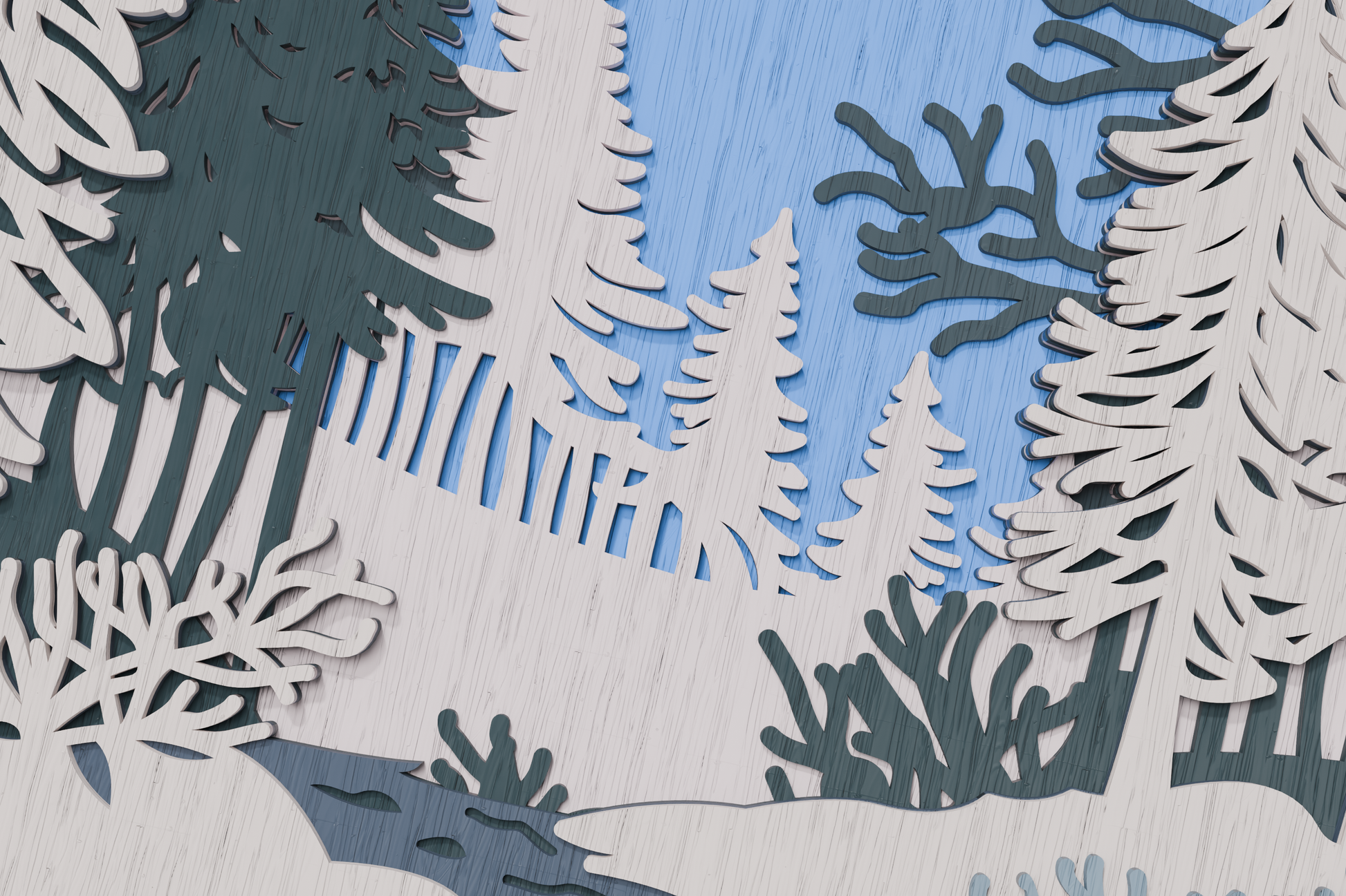3D-Shadowbox-Winter-Forest-Template-SVG