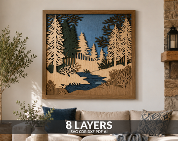 3D-Winter-Forest-Layered-SVG-Laser-Cut