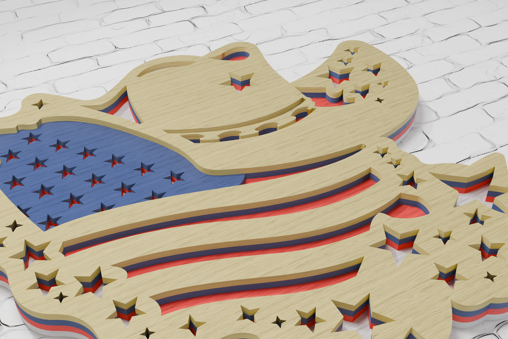 3D Layered Paper Craft USA Flag Hat Design