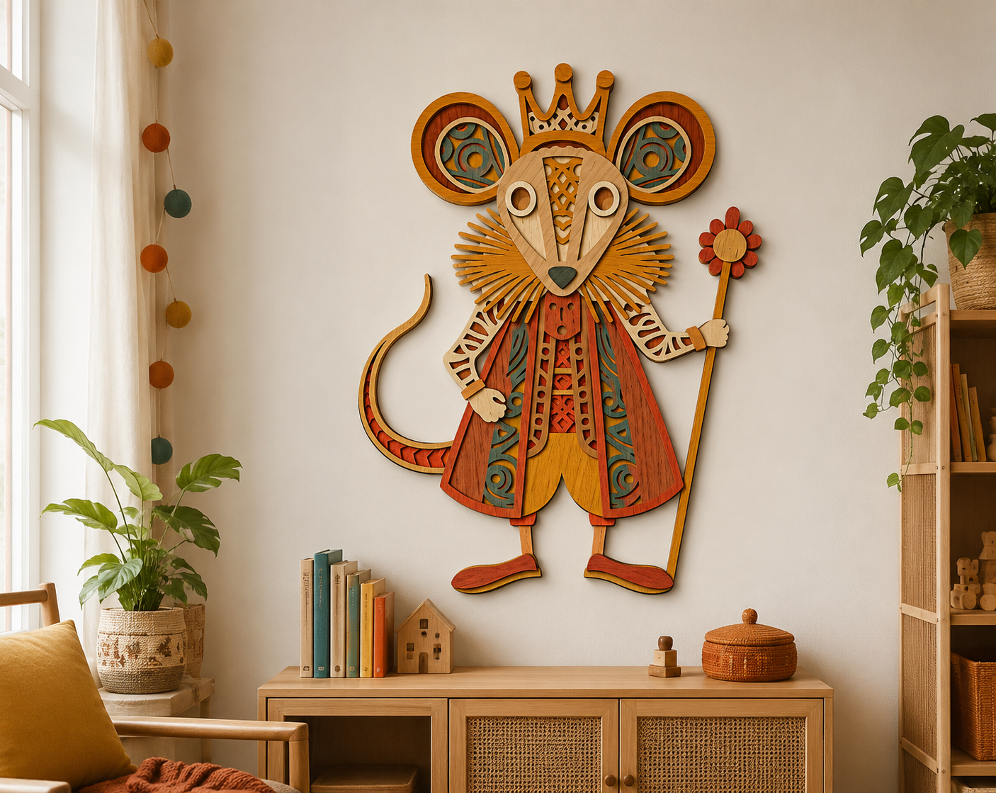 3D Mouse King Nutcracker layered shadow box cut file