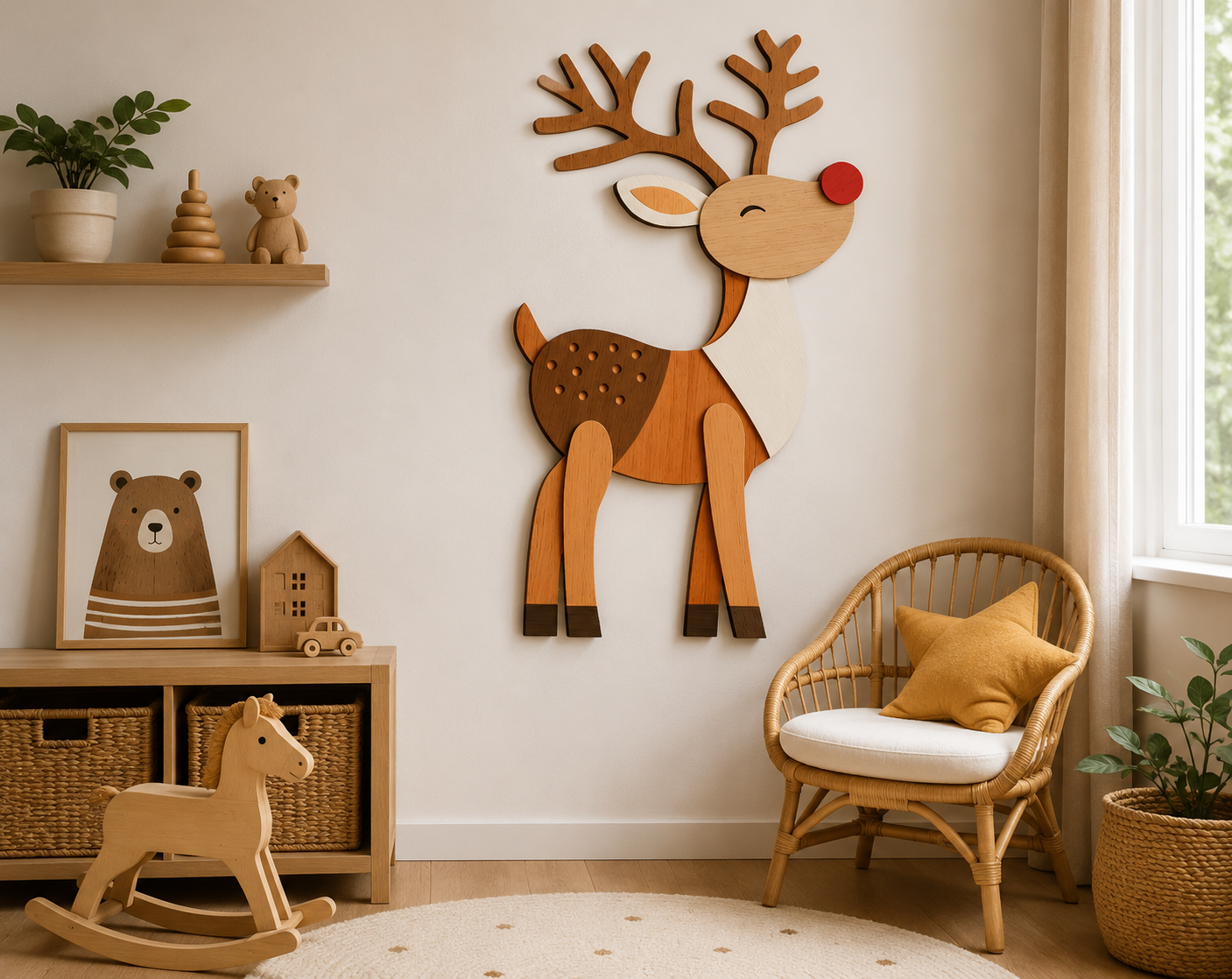 3D Rudolph Deer layered shadow box cut file