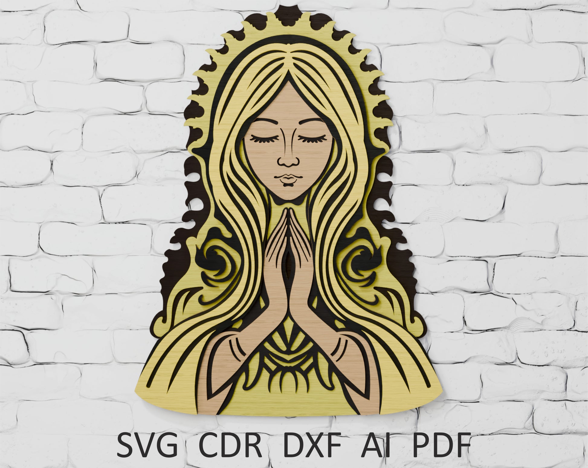 3D Shadow Box Virgin Mary for Glowforge

