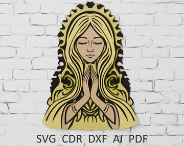 3D Shadow Box Virgin Mary for Glowforge

