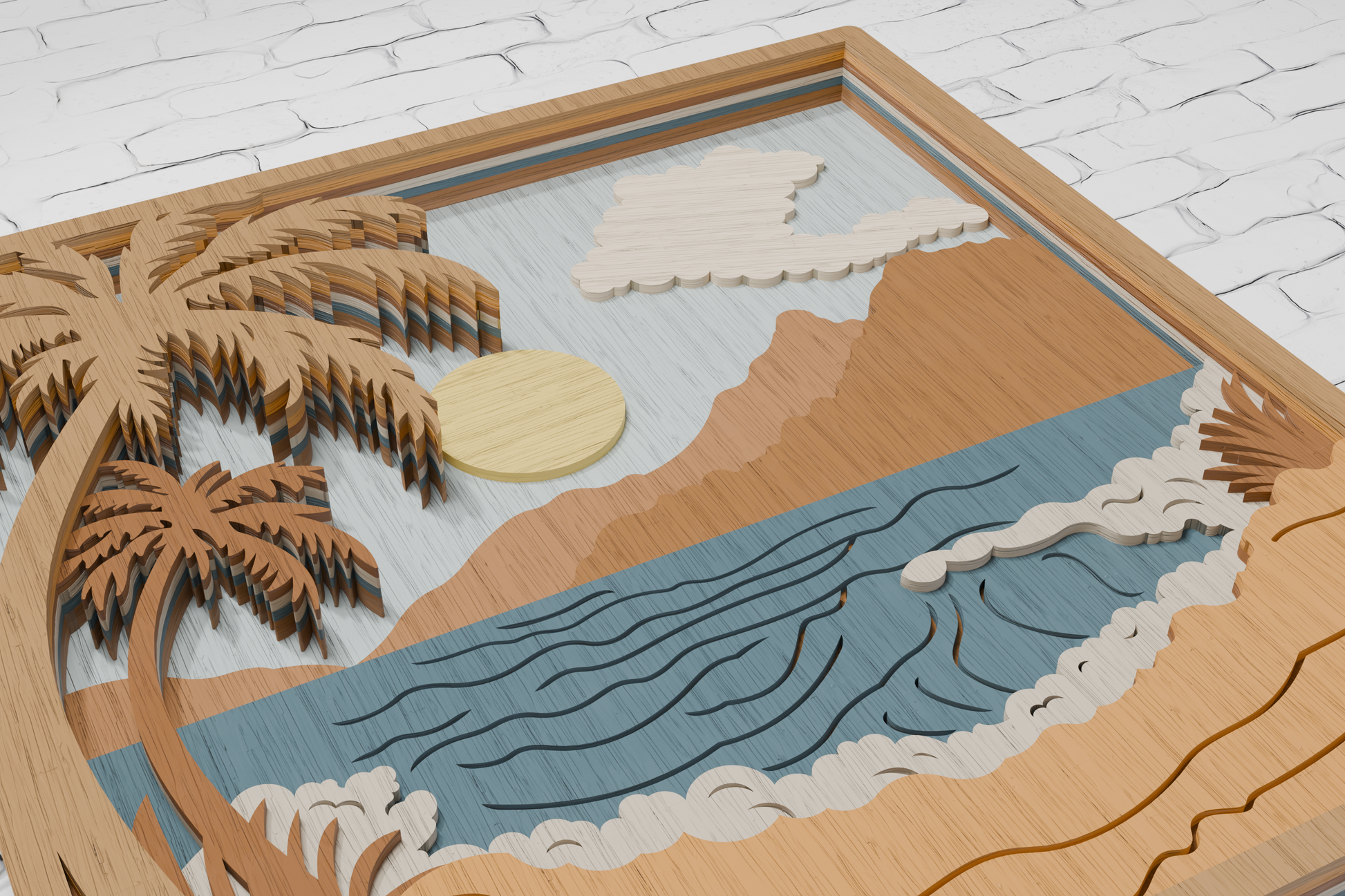 3D beach mandala SVG cut template for CNC and laser router