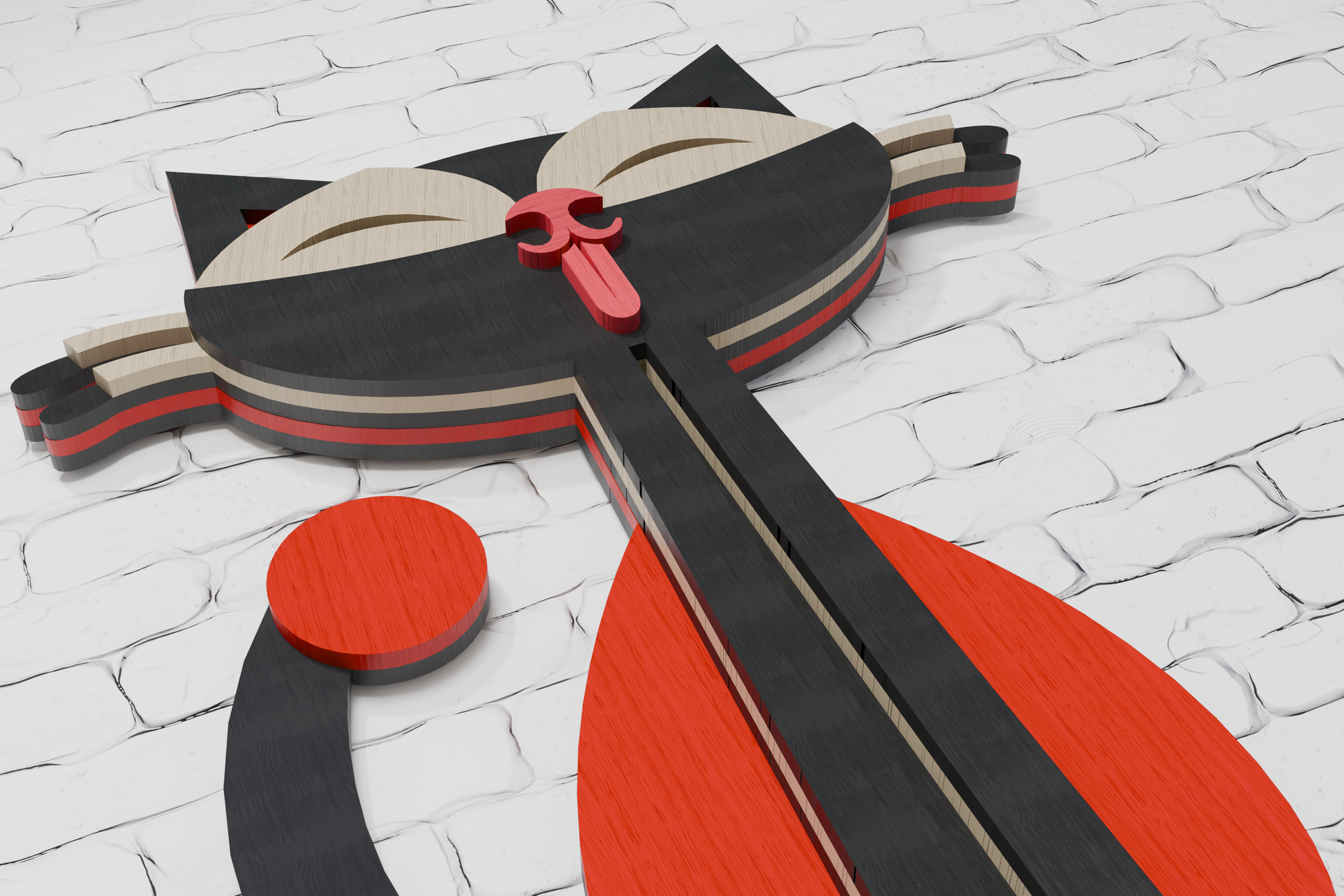 3D cat shadow box template