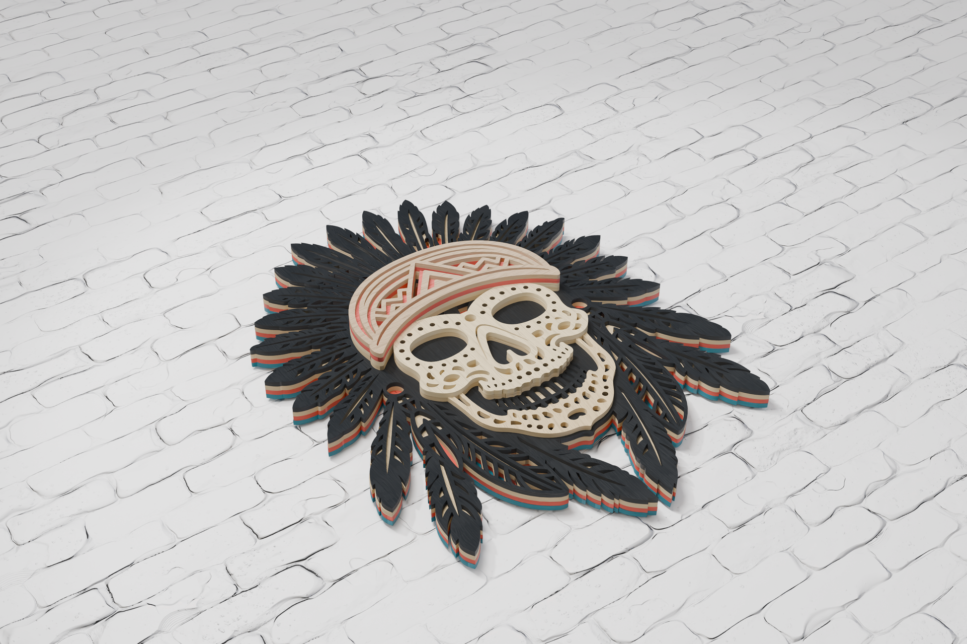 3D layered American skull for xTool laser

