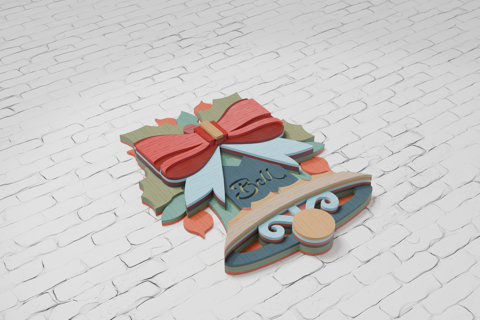 3D layered Christmas bell for xTool laser

