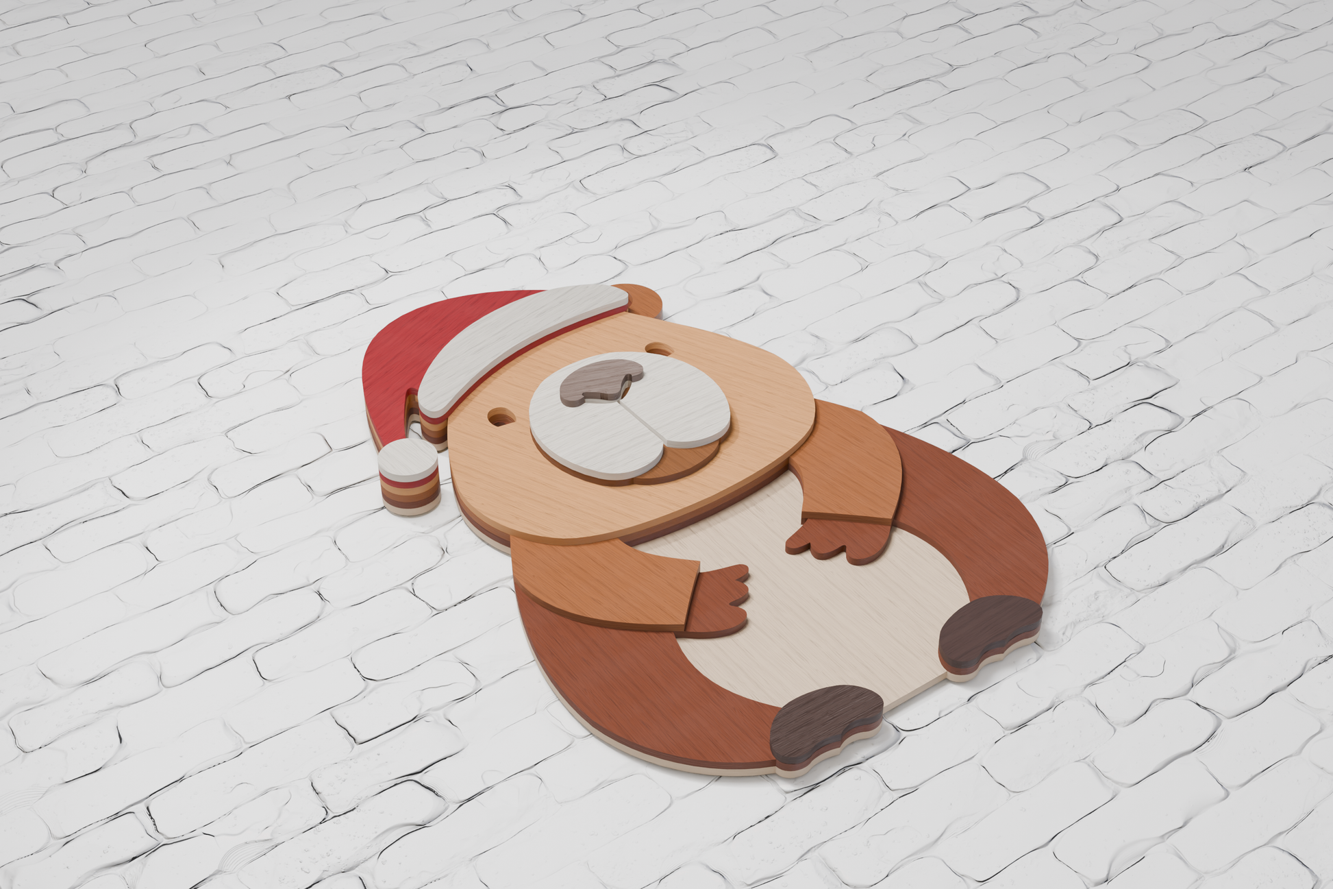 3D layered Christmas capybara for xTool laser

