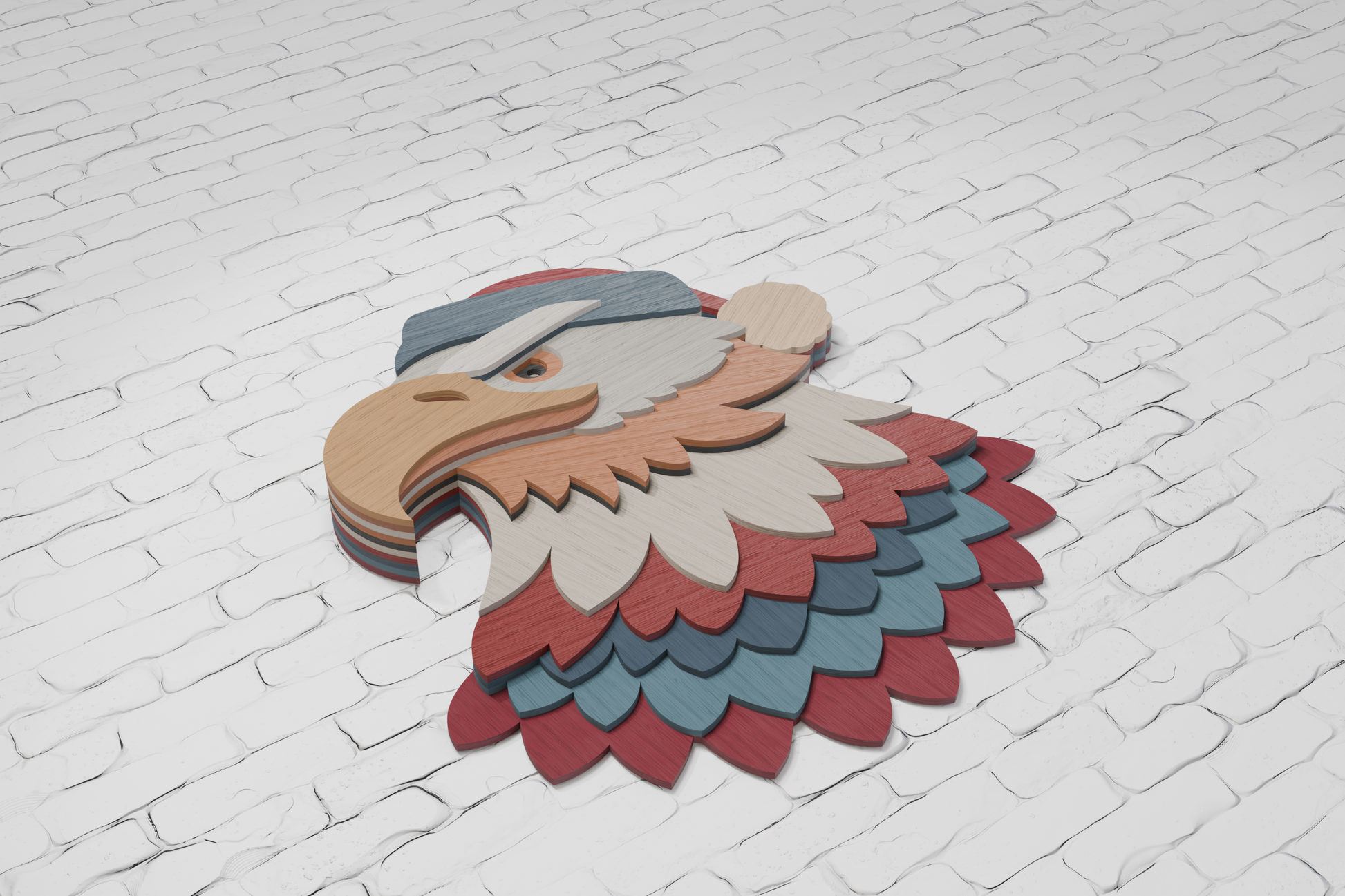 3D layered Christmas eagle for xTool laser

