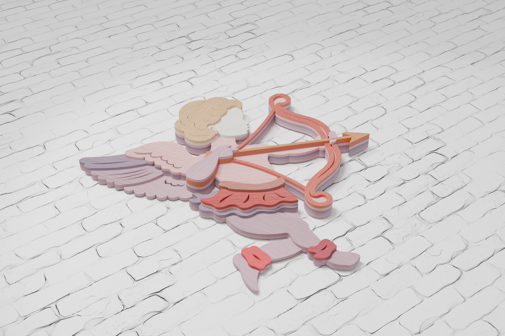 3D layered Cupid for xTool laser Valentine


