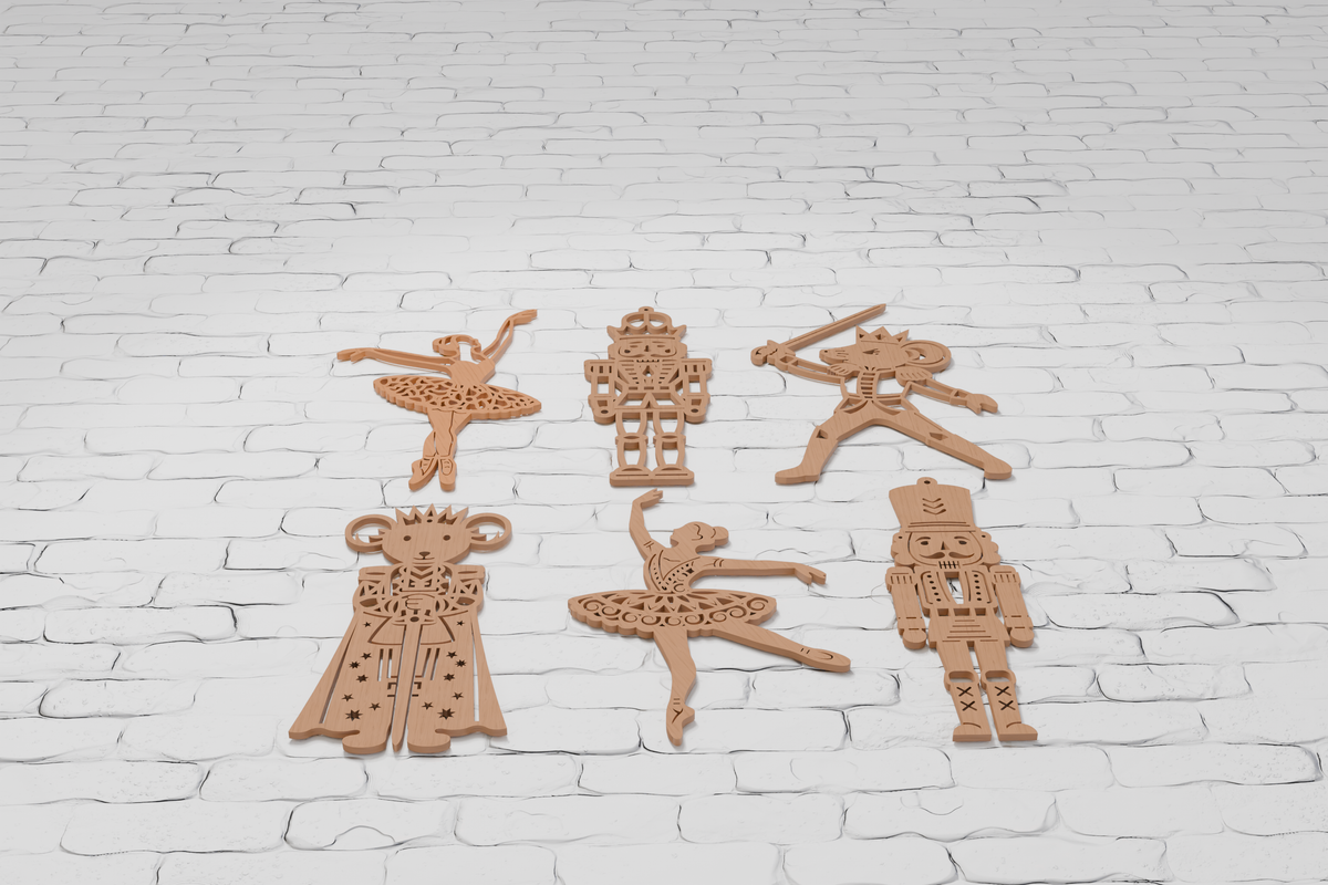 3D layered Nutcracker ornament for xTool laser cutting

