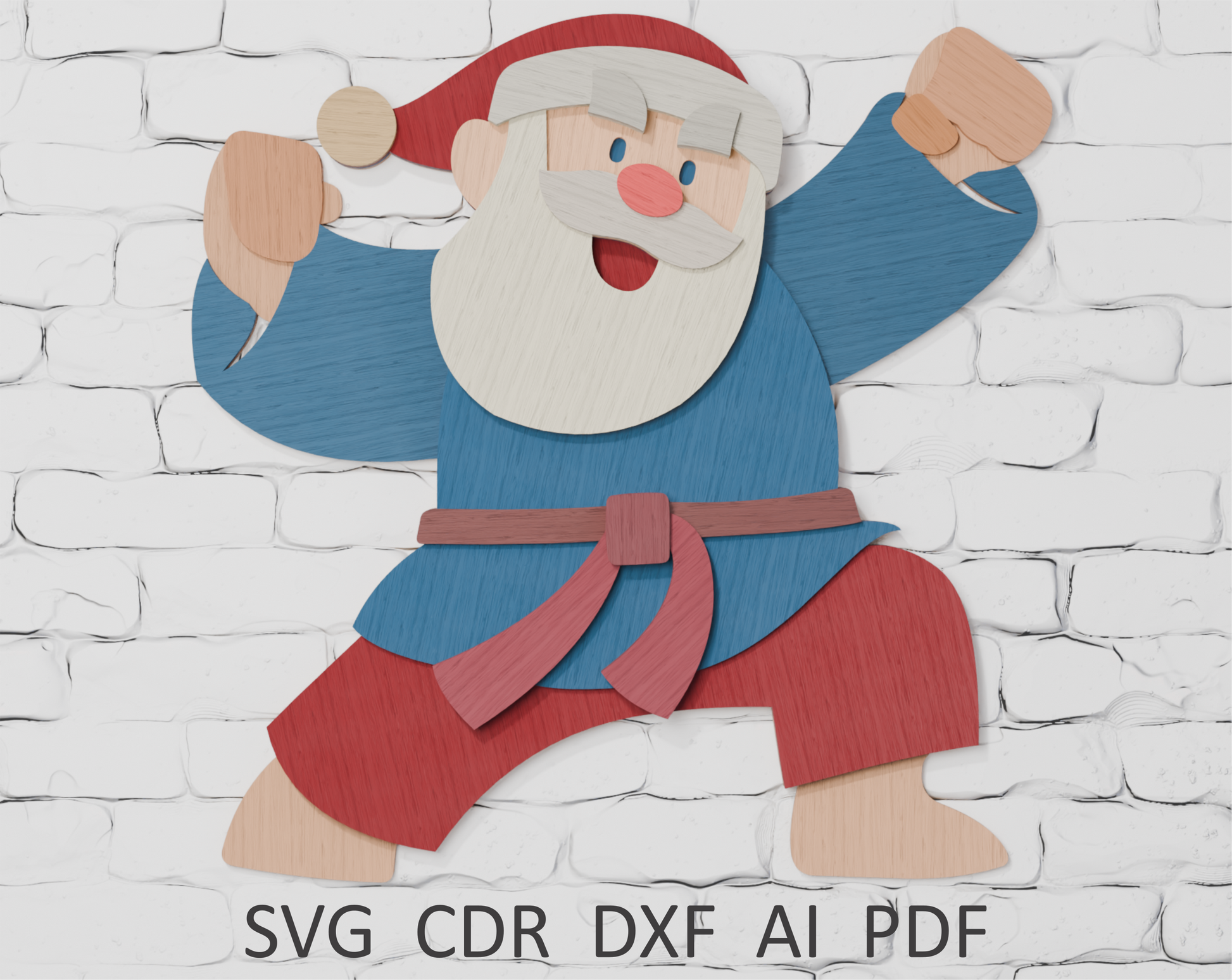3D layered Santa Karate for xTool laser

