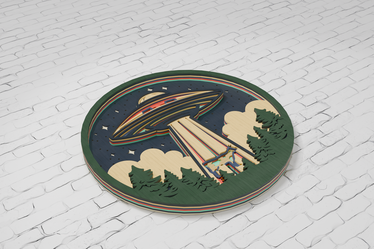 3D layered UFO for xTool laser cutting


