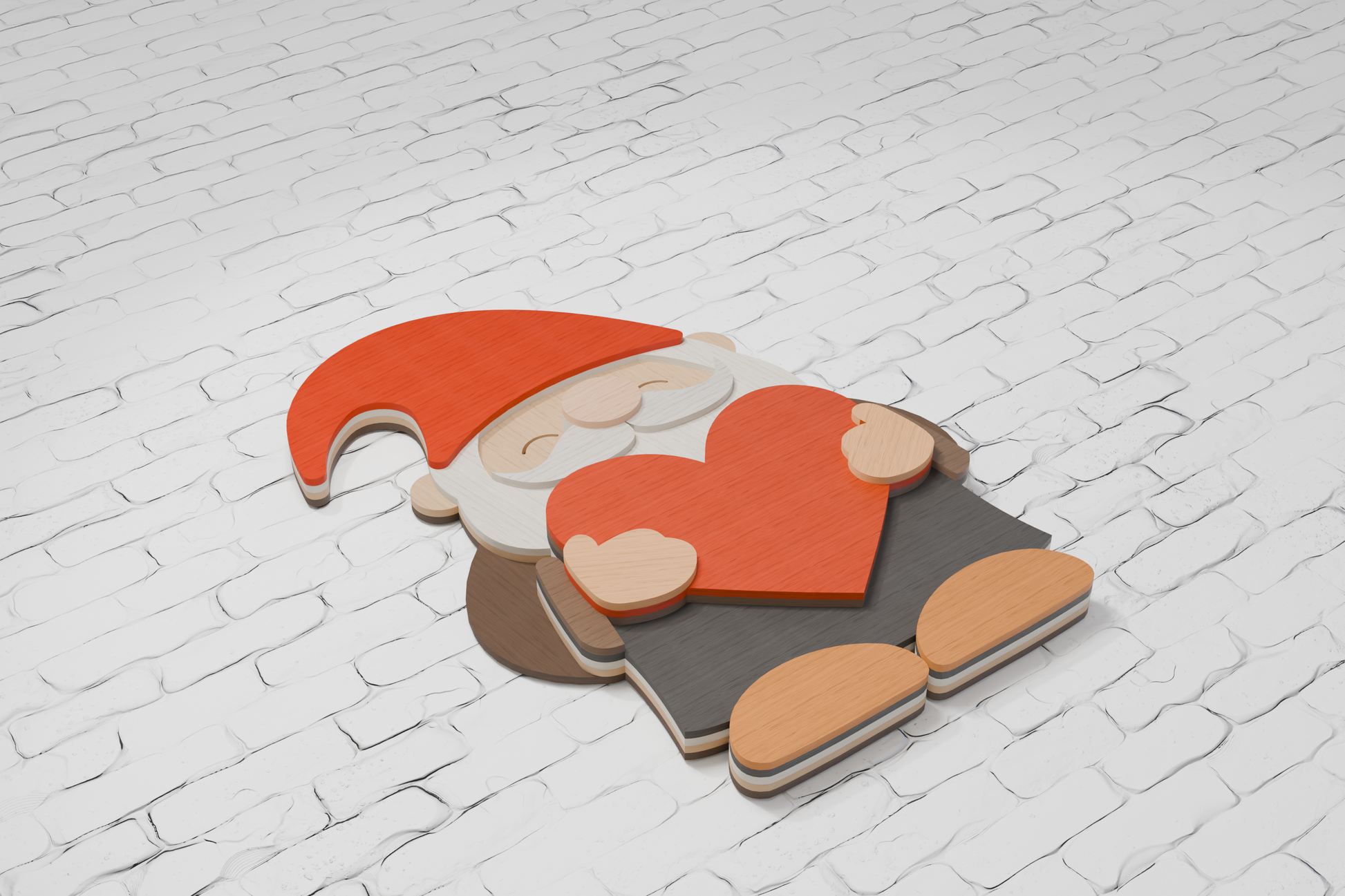 3D layered Valentine gnome for xTool laser

