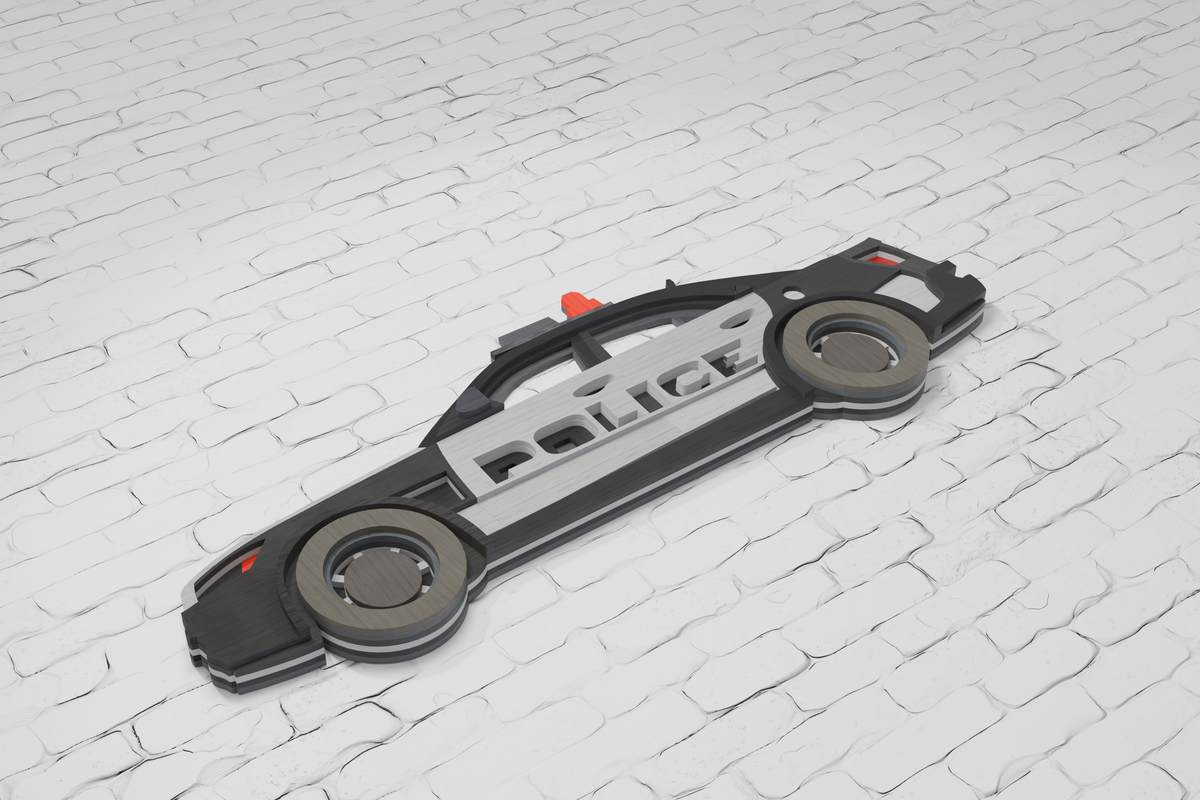 3D layered police car for xTool laser cutting

