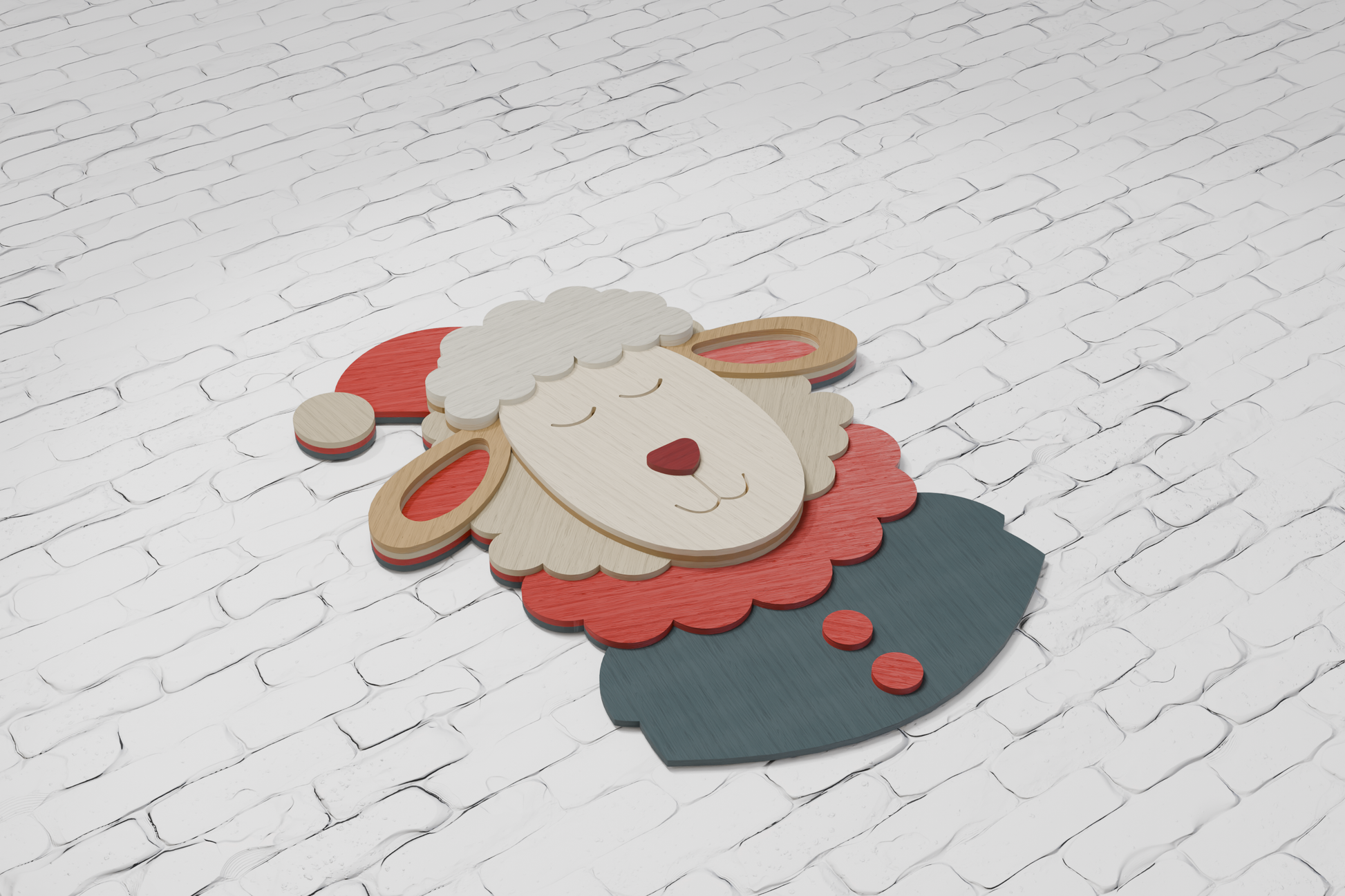 3D layered sheep Santa for xTool laser

