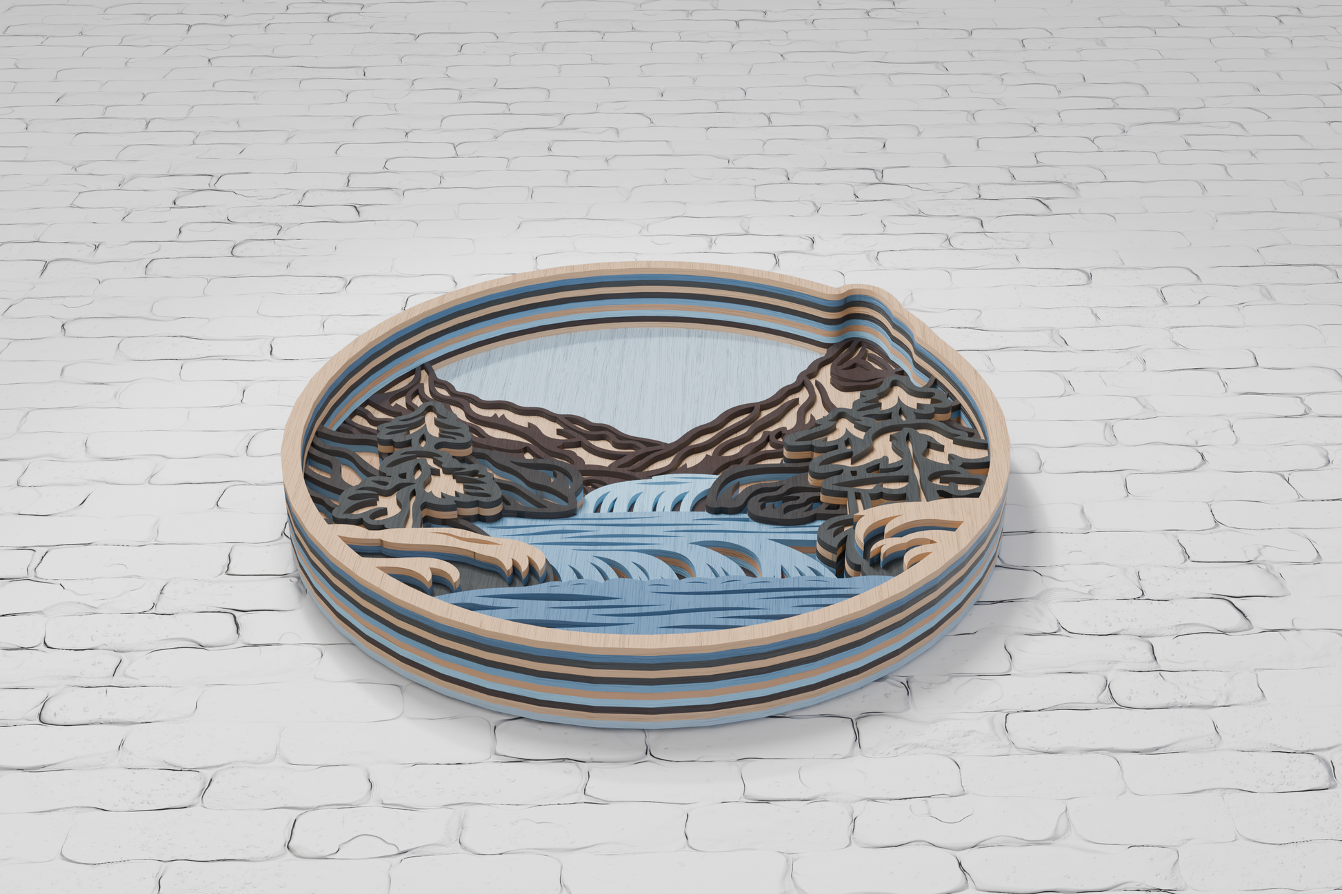3D layered waterfall mandala for xTool laser

